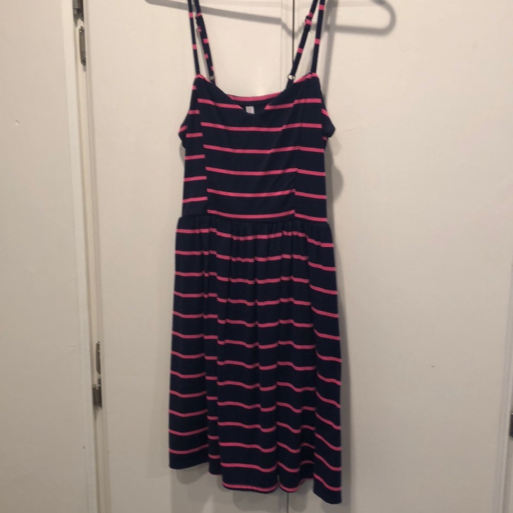 Navy blue and hot pink sun dress
